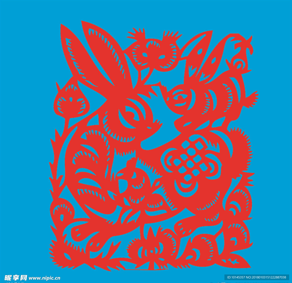 兔子剪纸