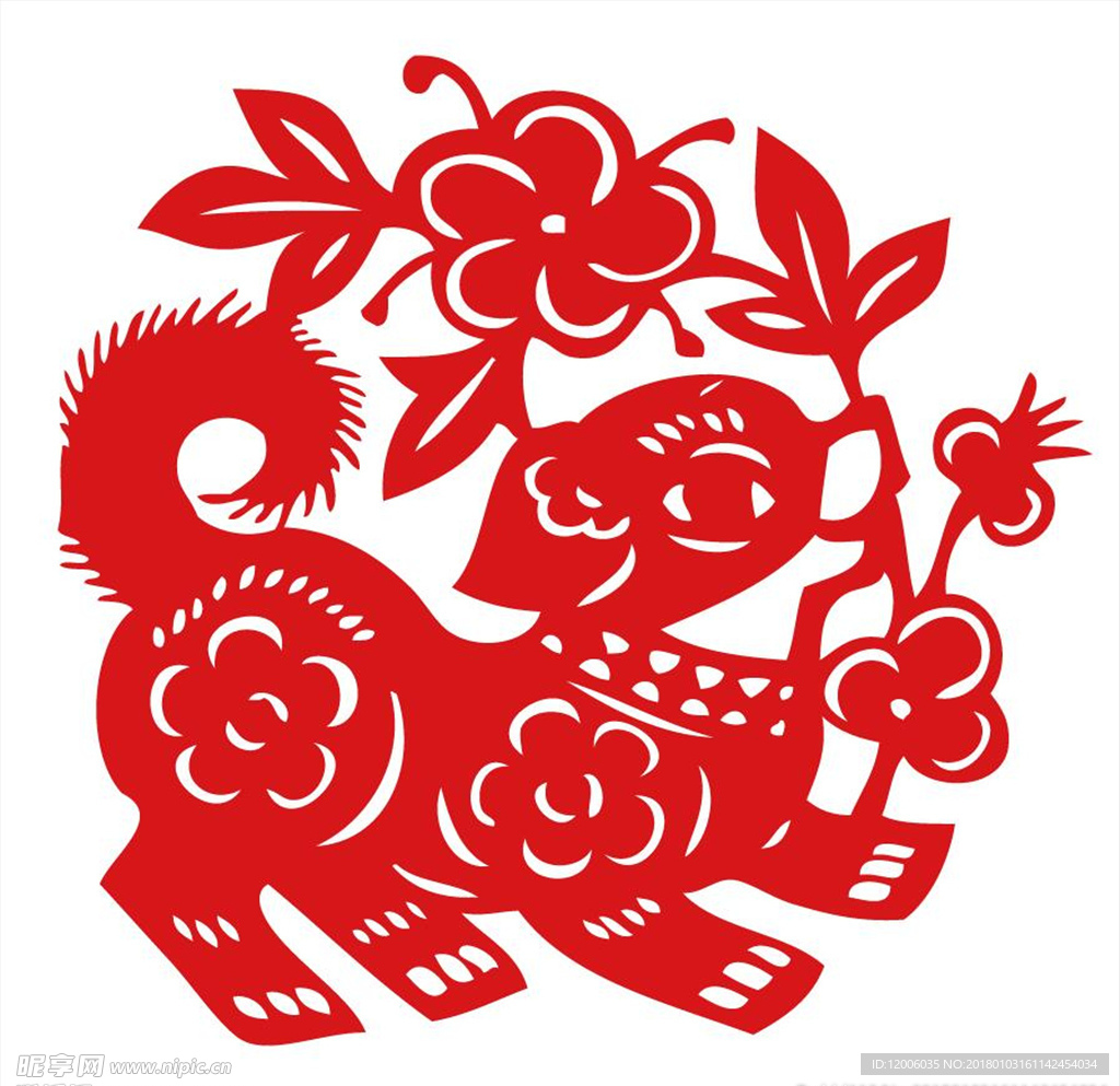 29款狗年剪纸矢量素材