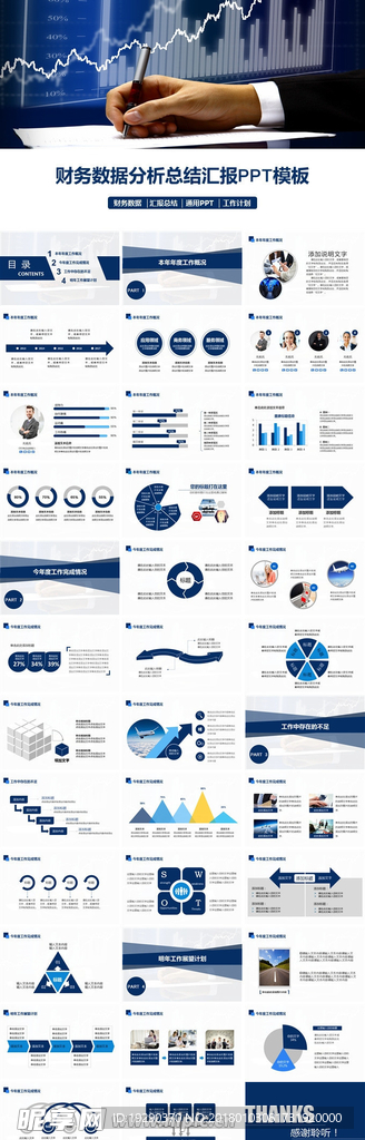 财务数据工作汇报PPT模板