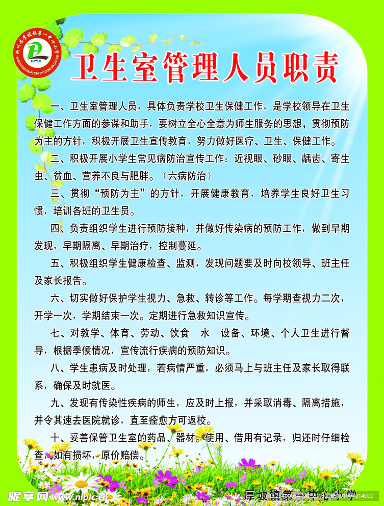 卫生室管理人员职责