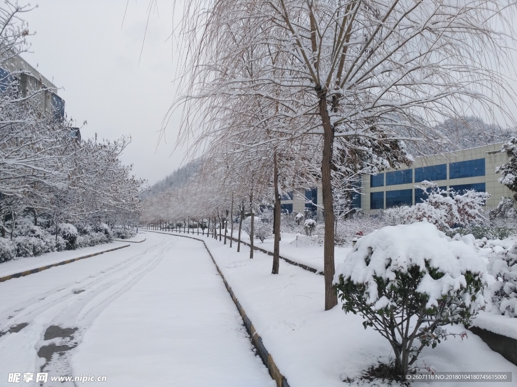 工厂冬天雪景