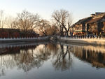北京后海冬天黄昏