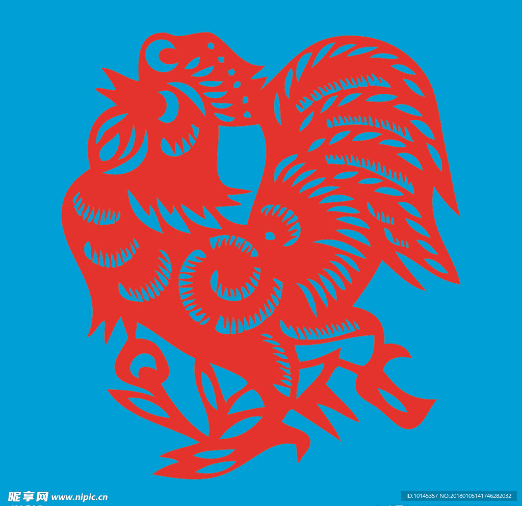 鸡剪纸