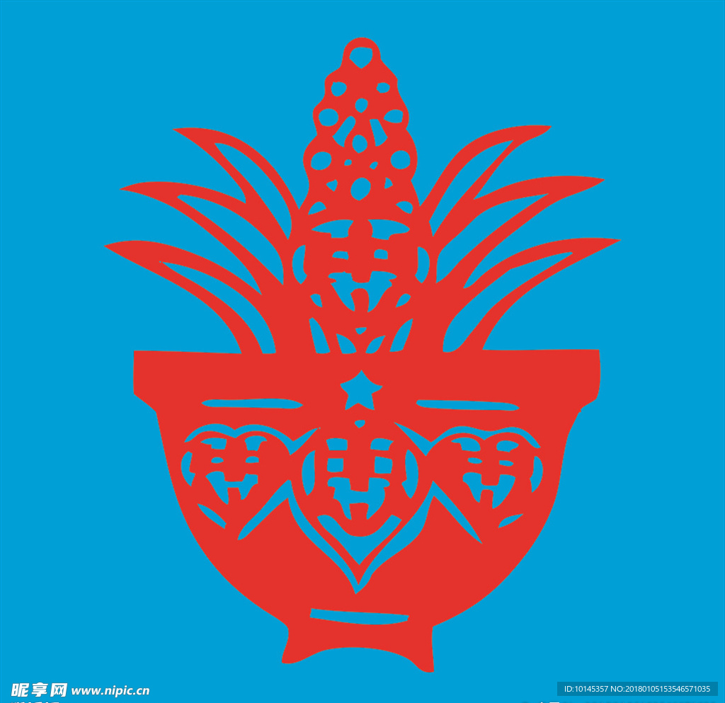 忠字芒果剪纸
