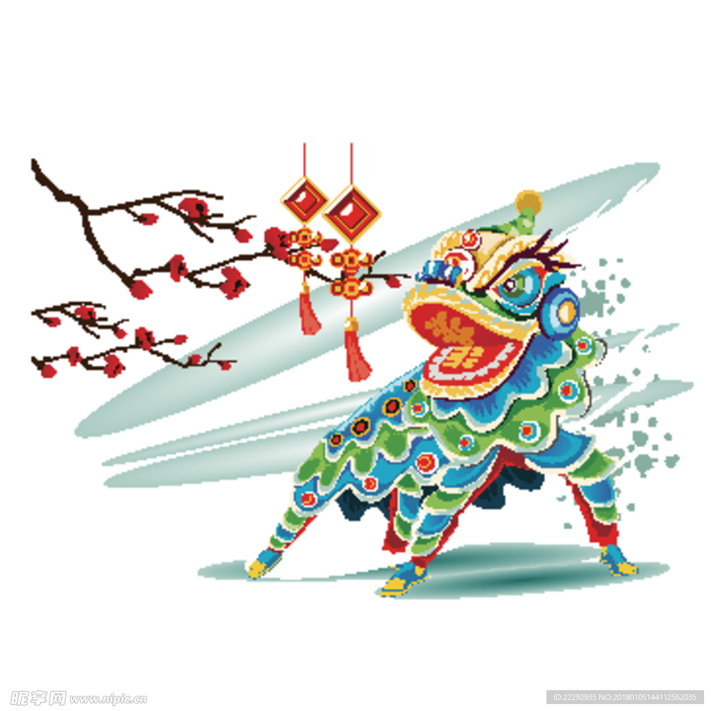 卡通舞狮