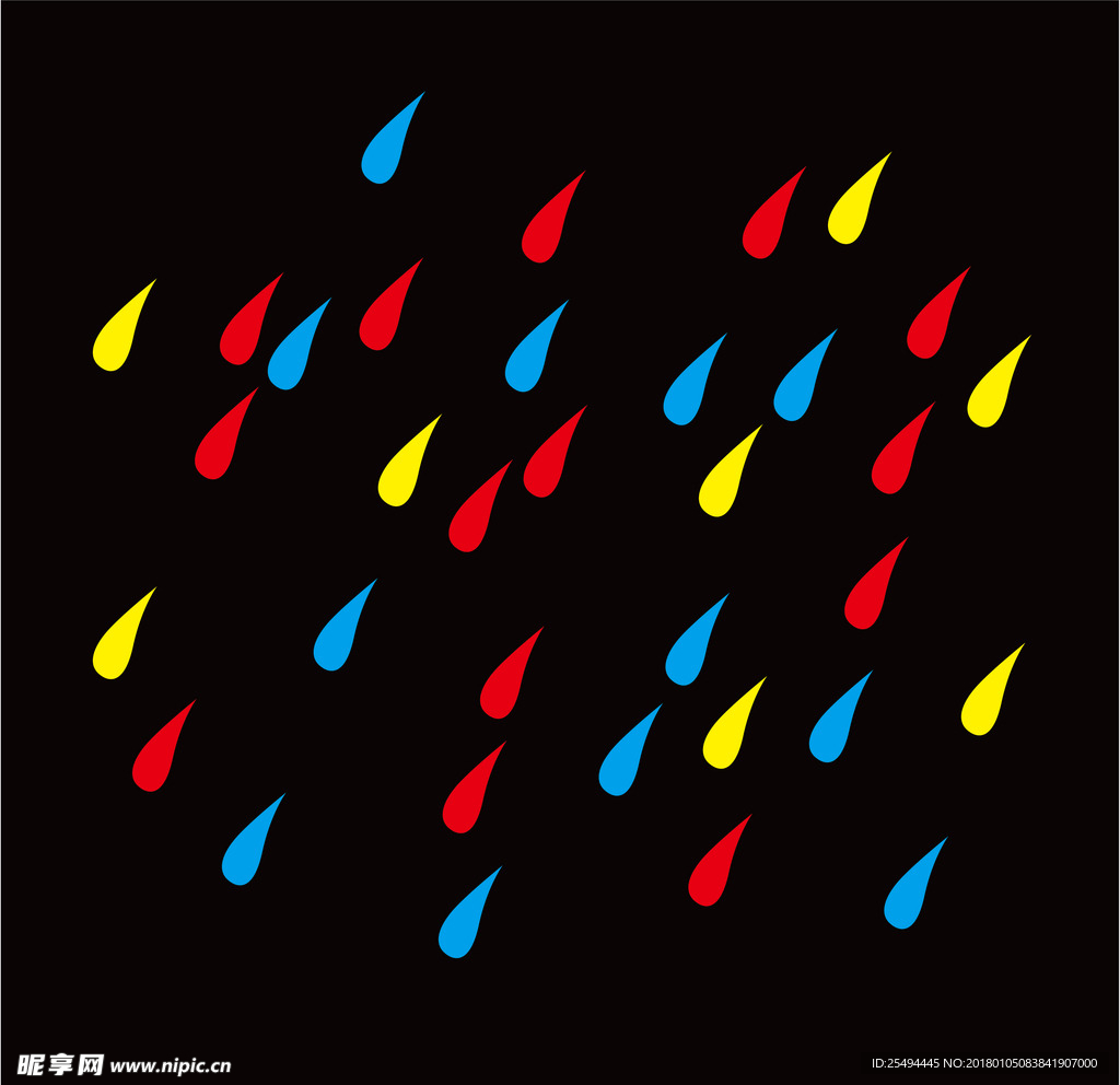 彩色雨滴