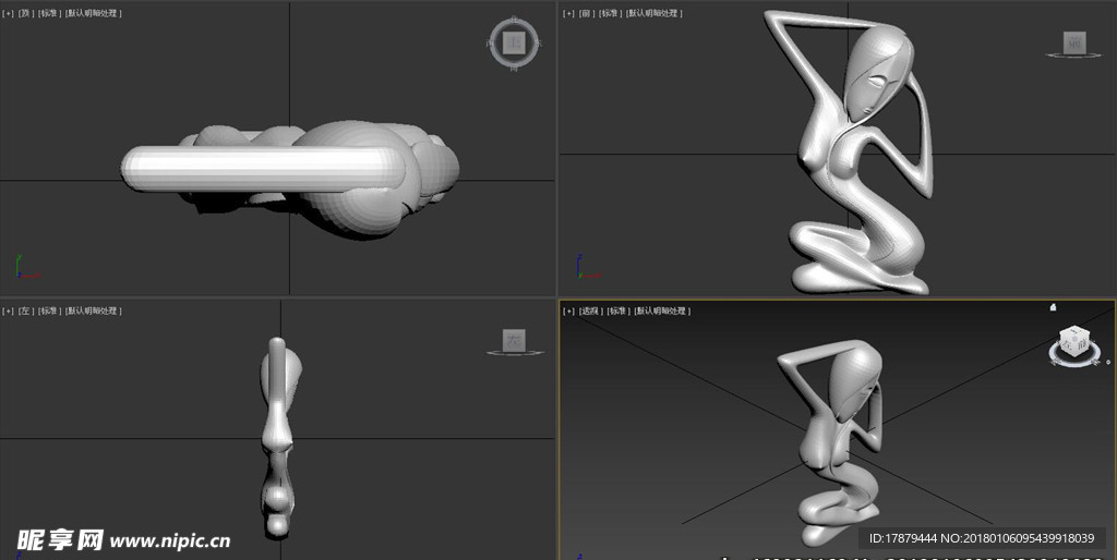 3D模型现代雕塑女