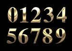 高亮黄金阿拉伯数字PSD分层素