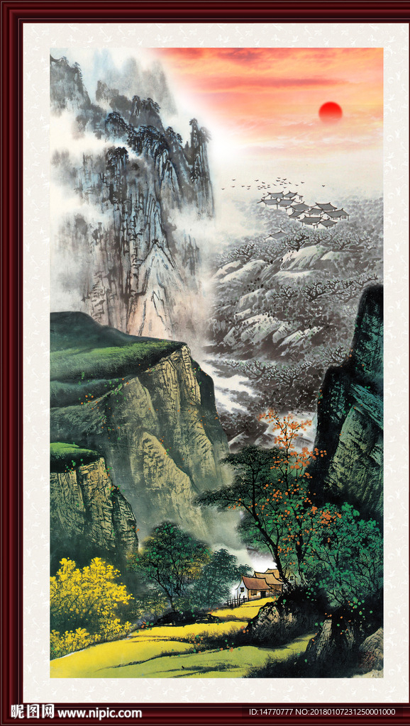 竖幅国画