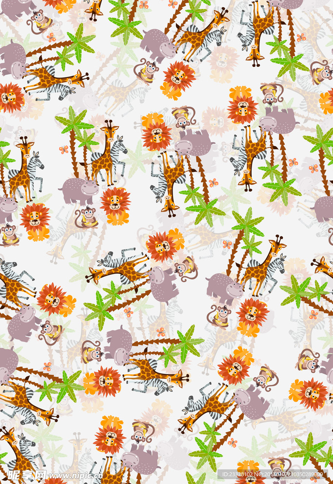 卡通动物印花