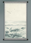 中国风绘画卷轴背景图