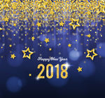 2018年金色星星贺卡矢量素材