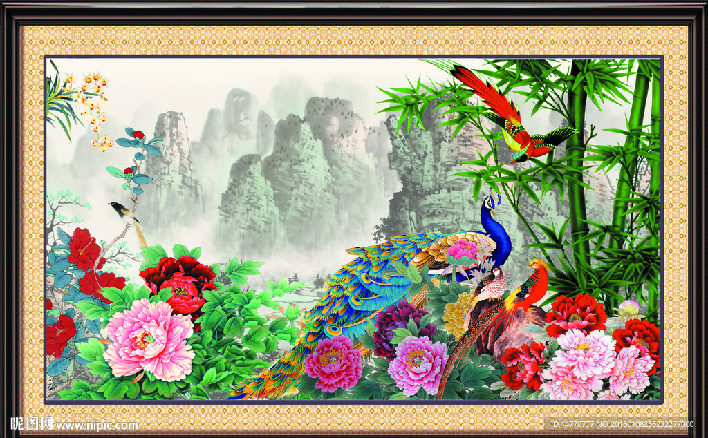 国画牡丹