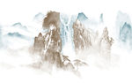 中式水墨山水画