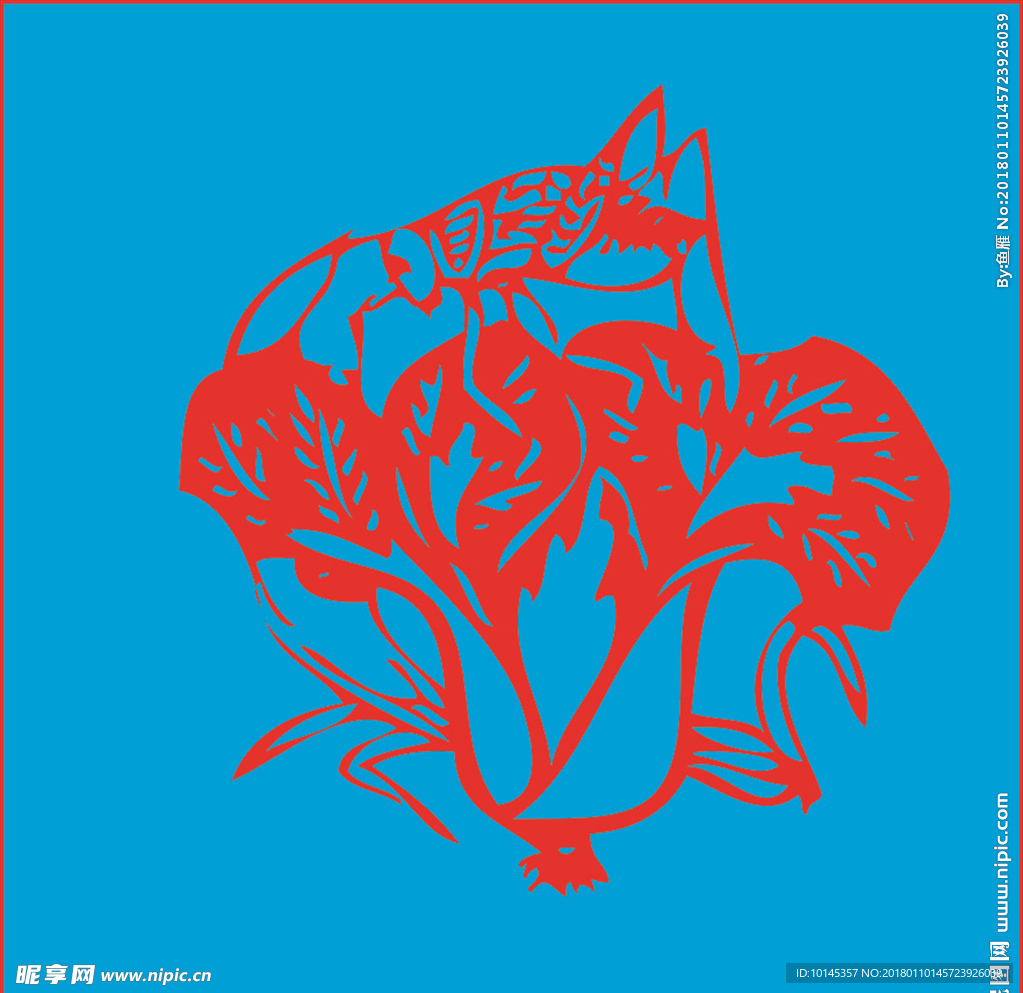 蚂蚱与白菜剪纸