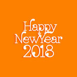 橙色底白色2018年艺术字