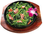 烟肉炒波菜