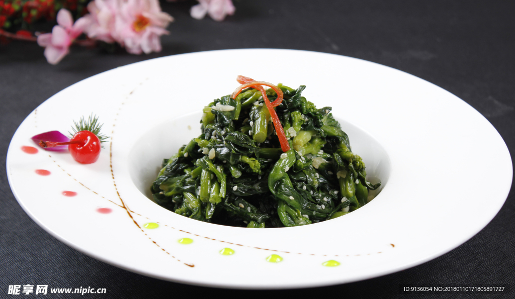 凉拌菜心.