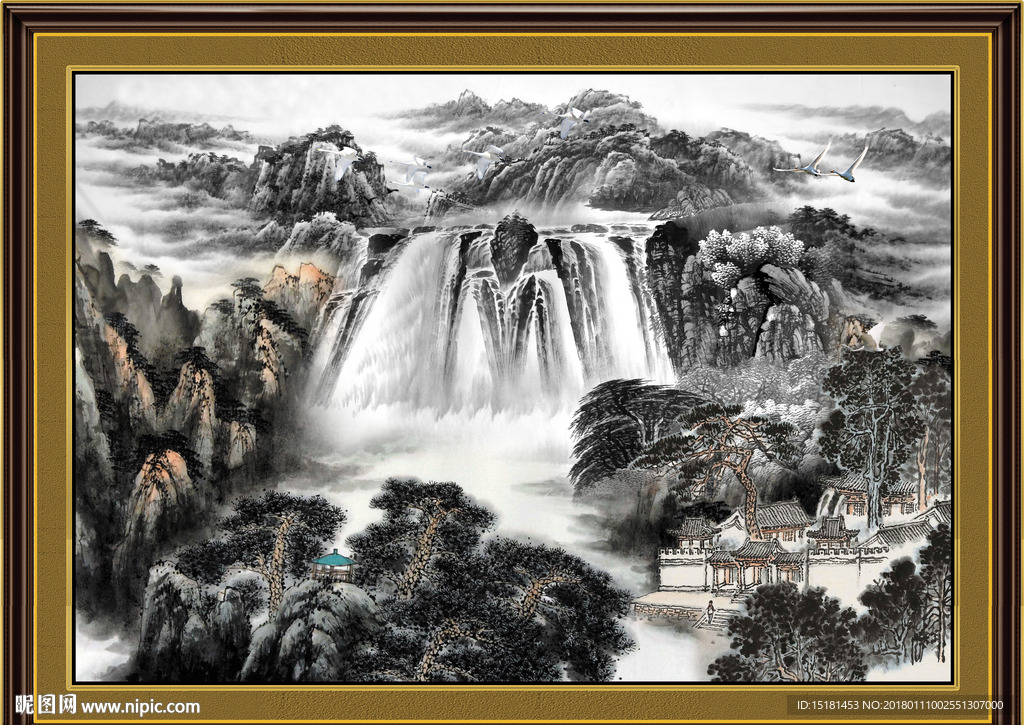 水墨国画山水