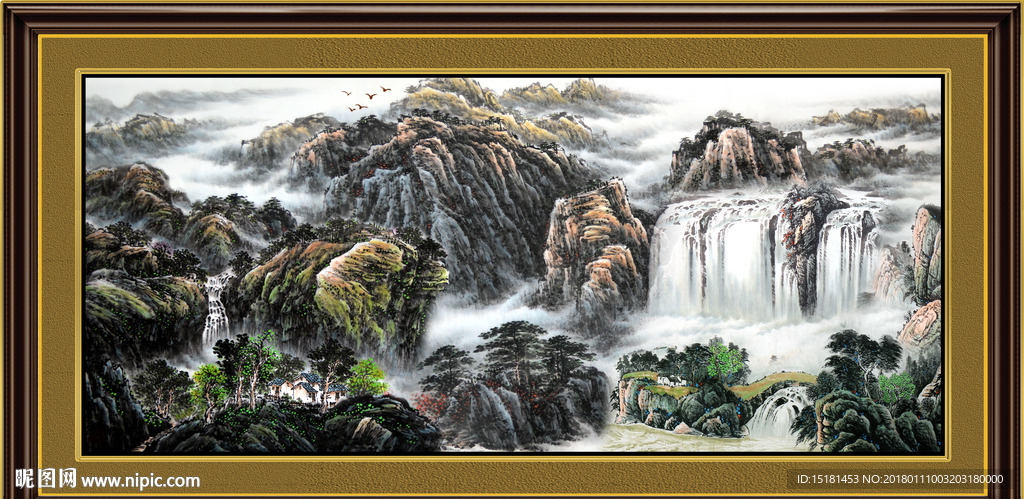 水墨国画山水