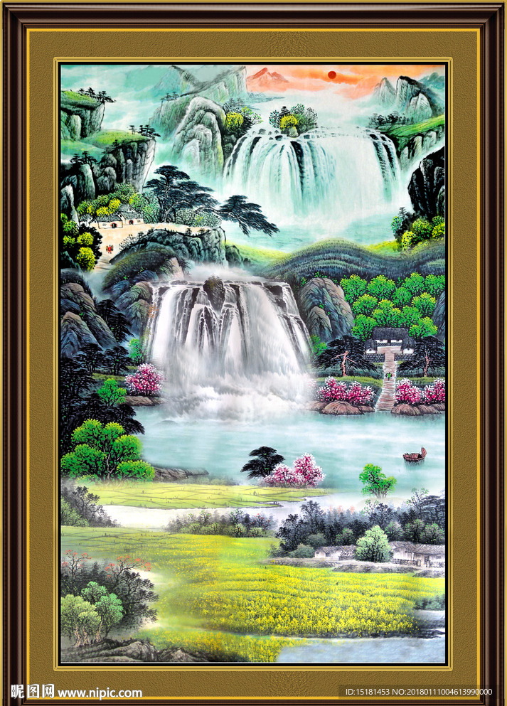 竖幅山水画