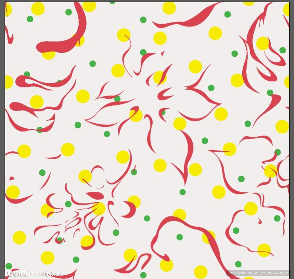 斑驳抽象彩绘花卉涂鸦矢量图案