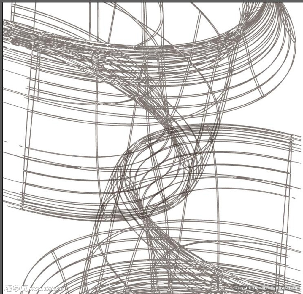 密集曲线表现空间立体矢量图案