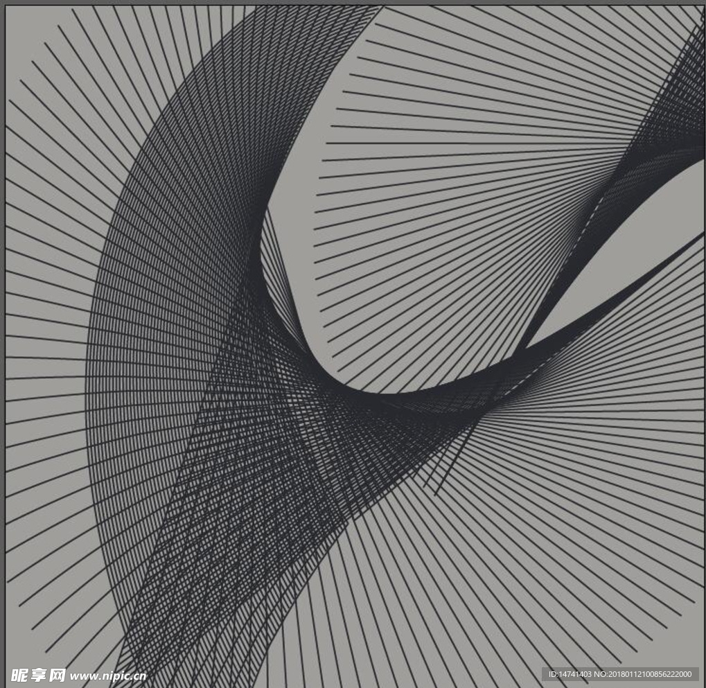 抽象几何曲线表现立体空间矢量图