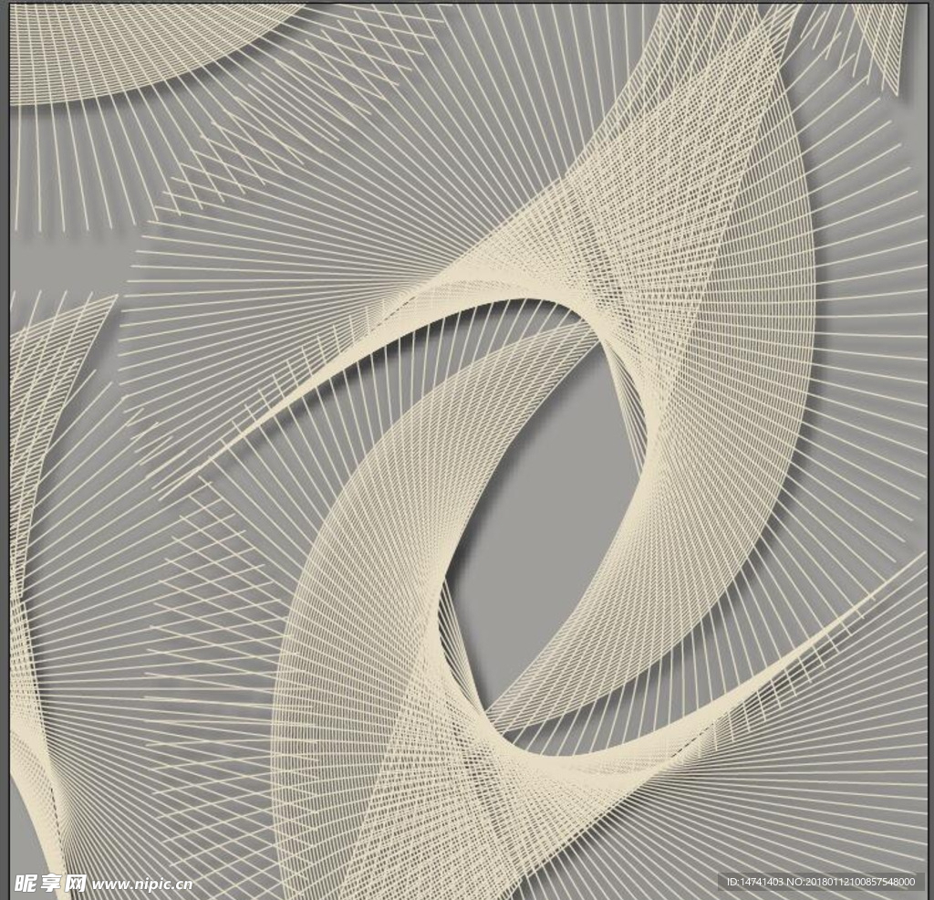抽象几何曲线表现立体空间矢量图