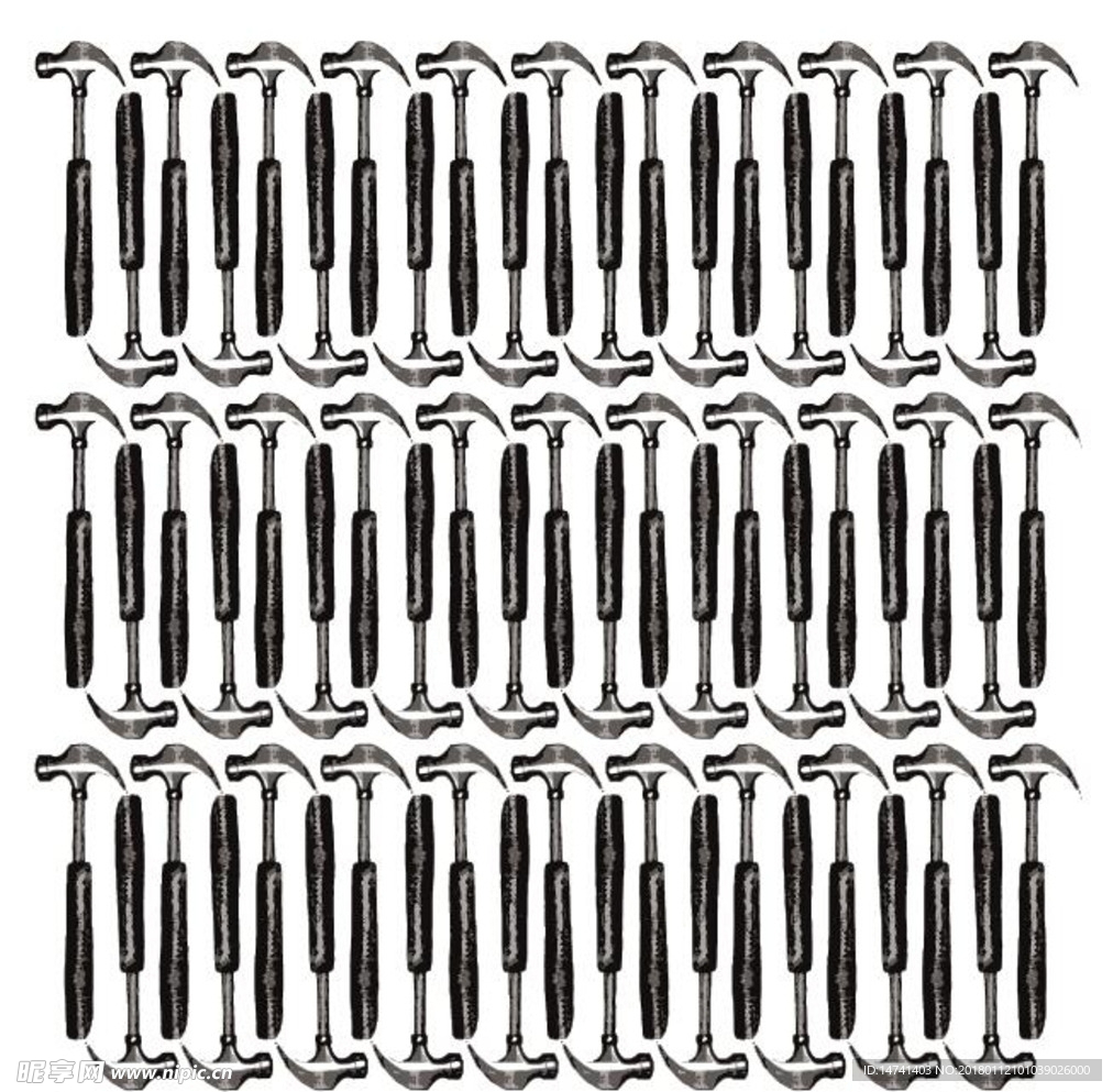 超级金属铁锤密集排布矢量图案
