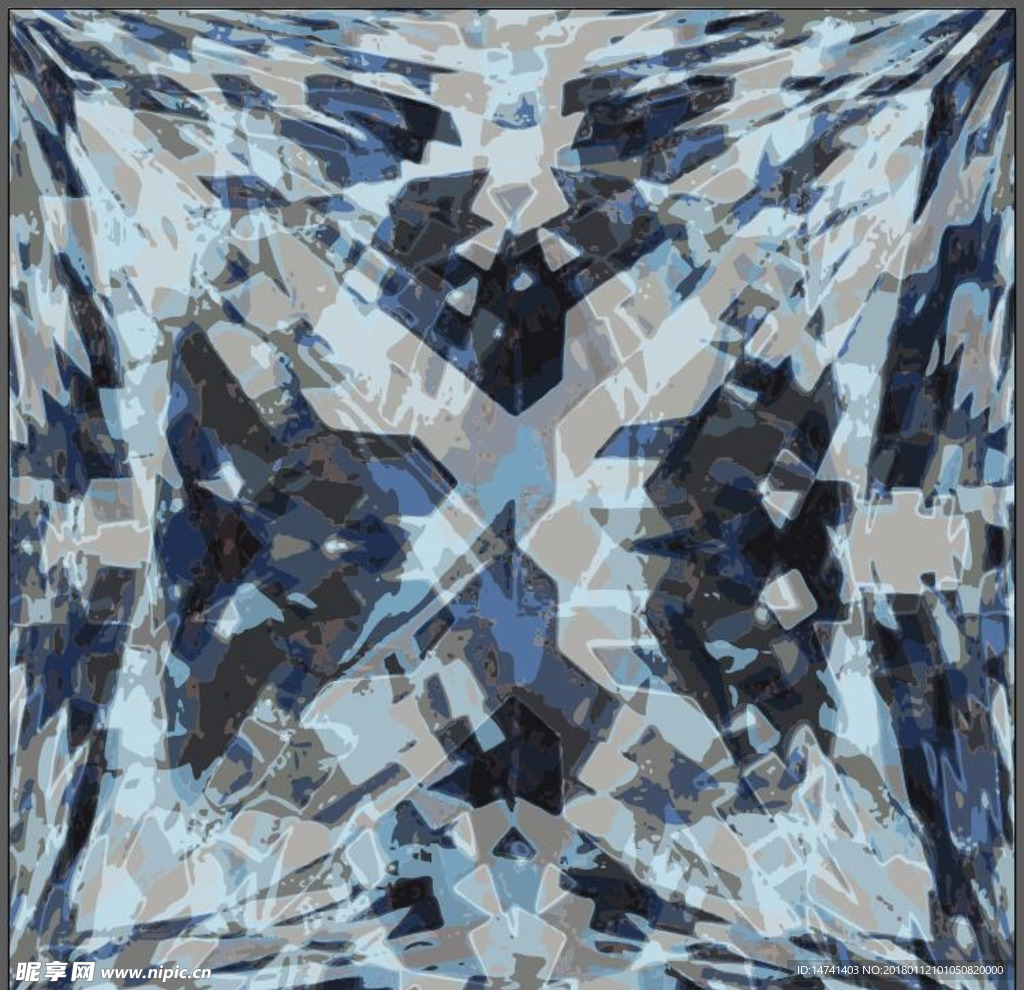 抽象密集立体几何体矢量图