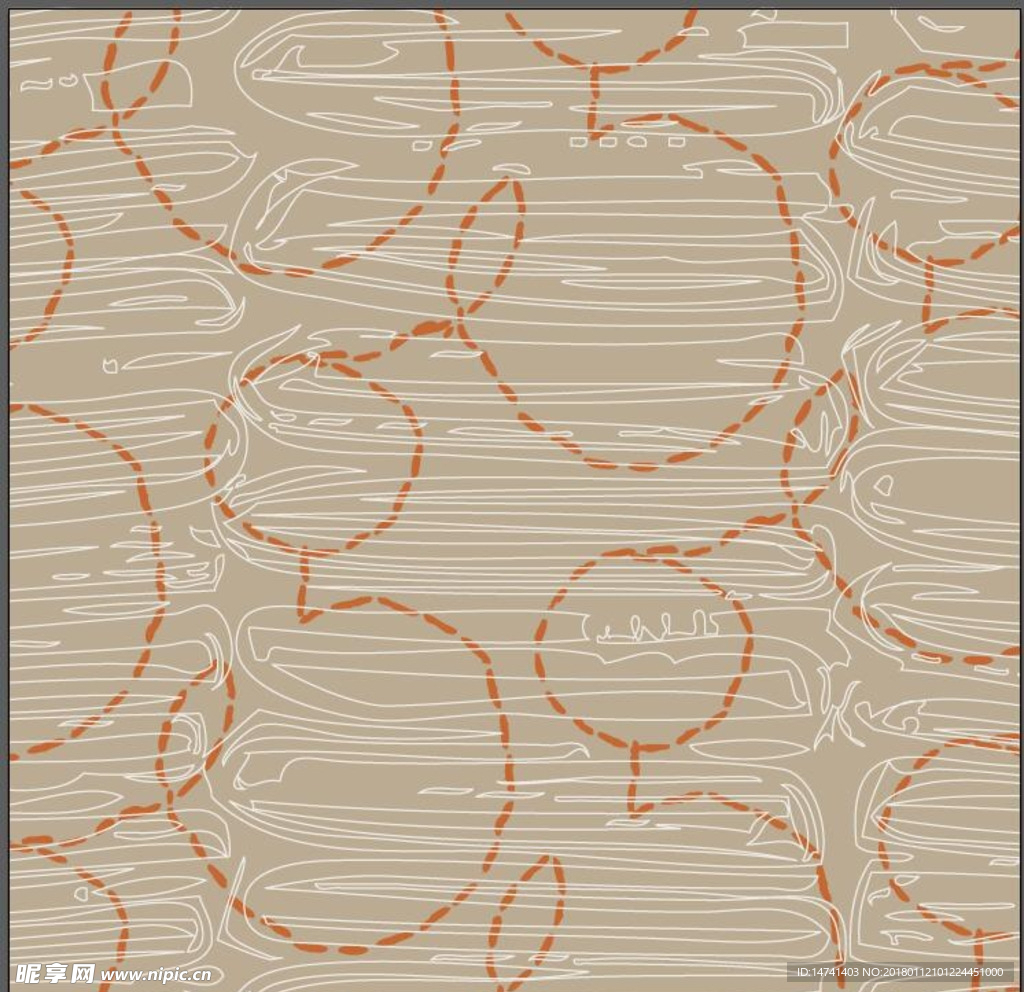 彩绘密集线条表现圈圈矢量图