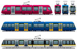 地铁有轨电车设计矢量素材