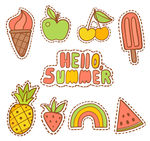 彩色夏季补丁徽章矢量素材