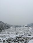 雪中的山村田野