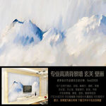 抽象简约山峰油画 艺术背景墙
