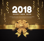 2018年金色蝴蝶结丝带贺卡