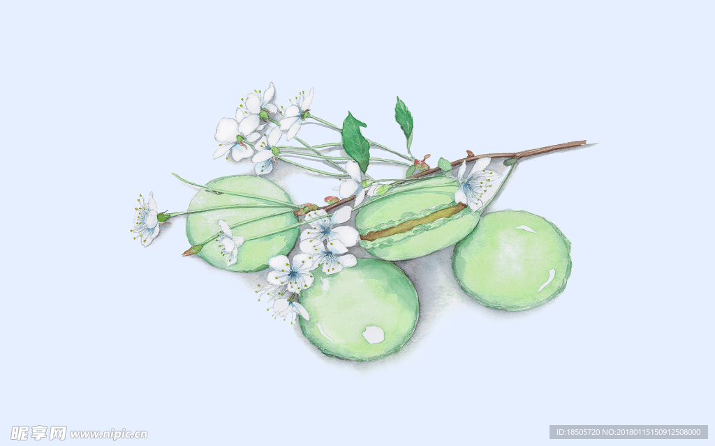 手绘美食插画桌面壁纸