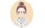 手绘可爱女孩桌面壁纸