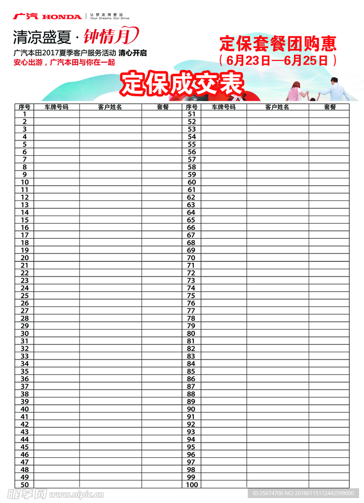 成交表