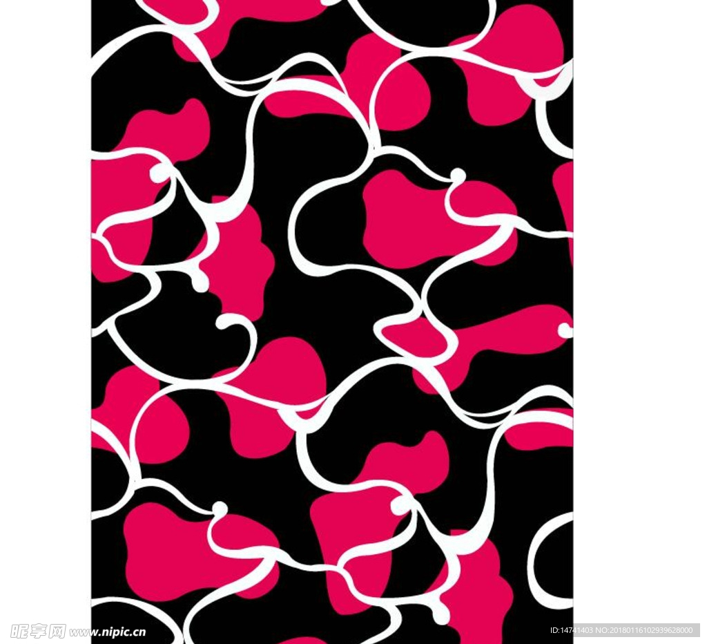 斑驳抽象彩绘花卉涂鸦矢量图案