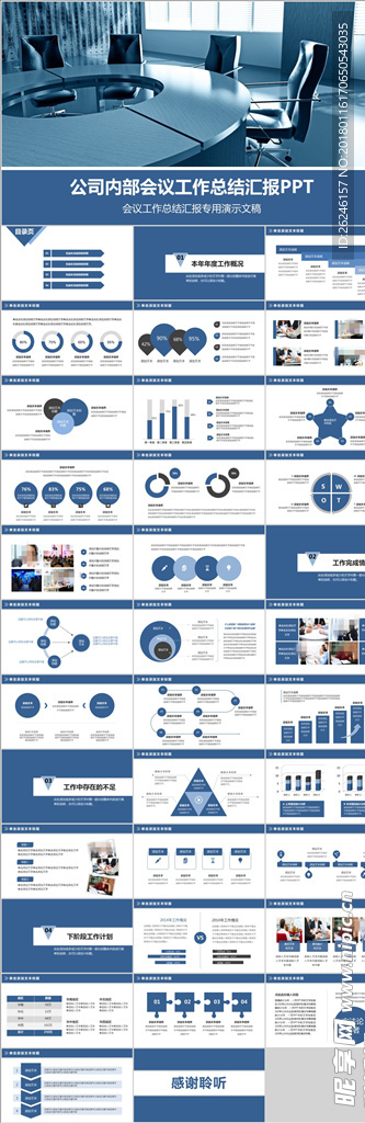 公司内部 会议总结 通用PPT