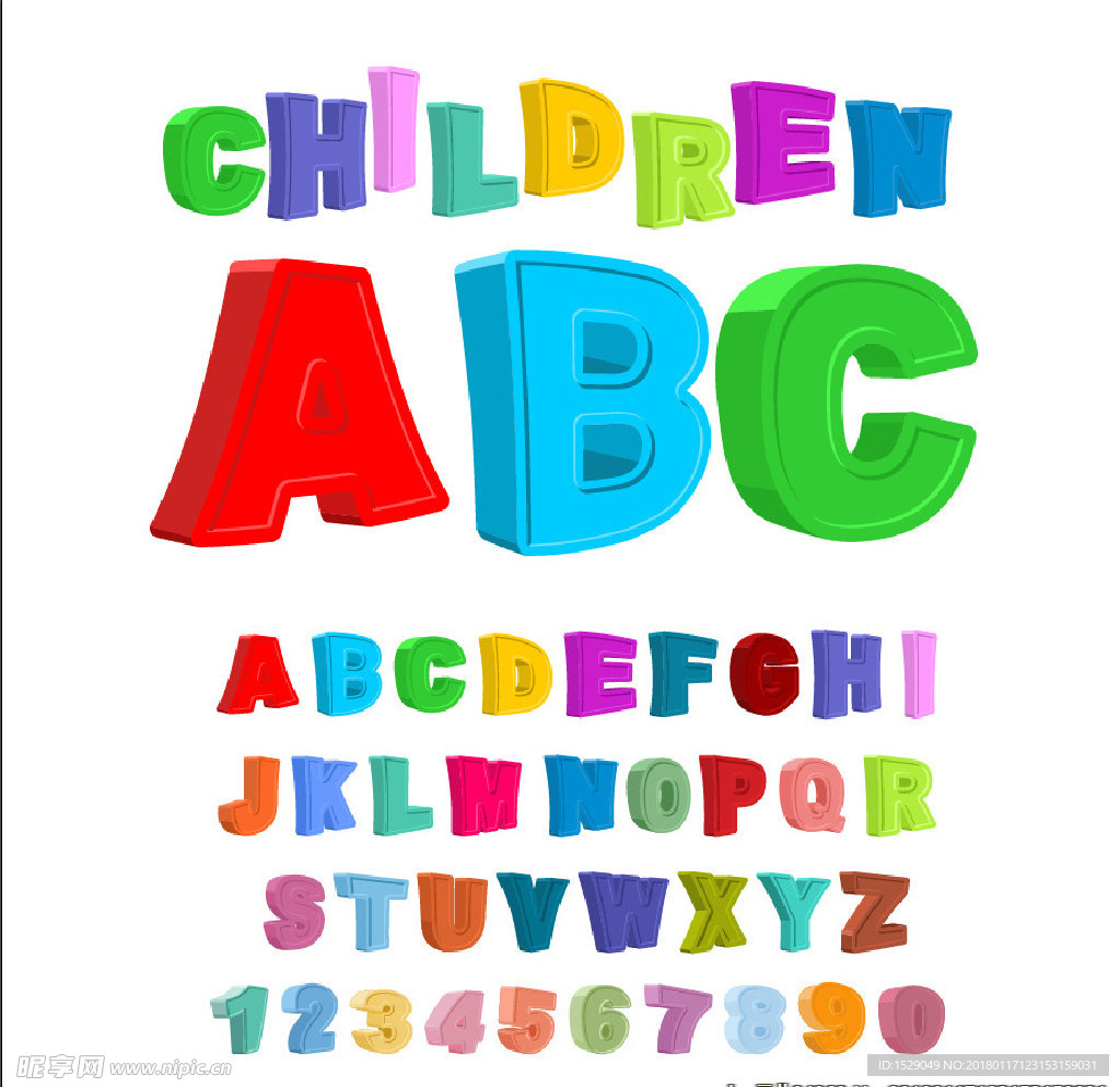 3D英文字母字体设计