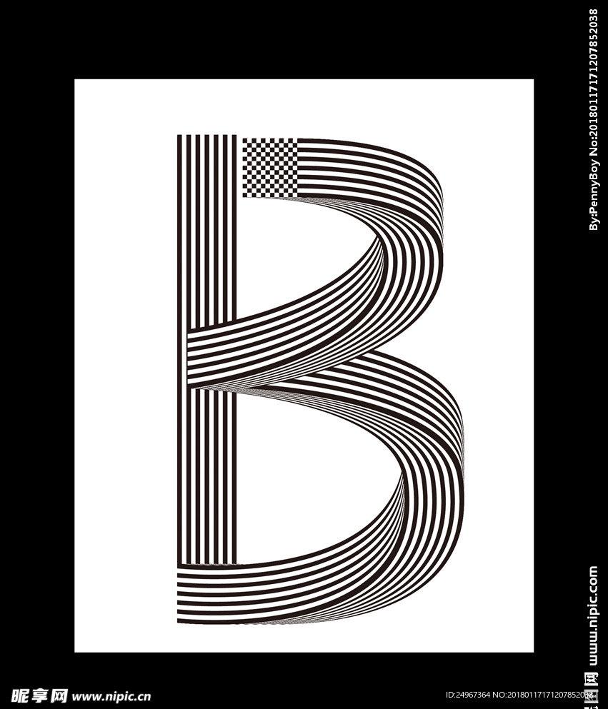B B字母设计 创意字体设计