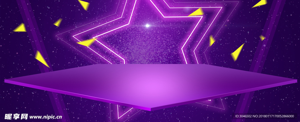 炫酷紫色时尚科技抽象几何背景