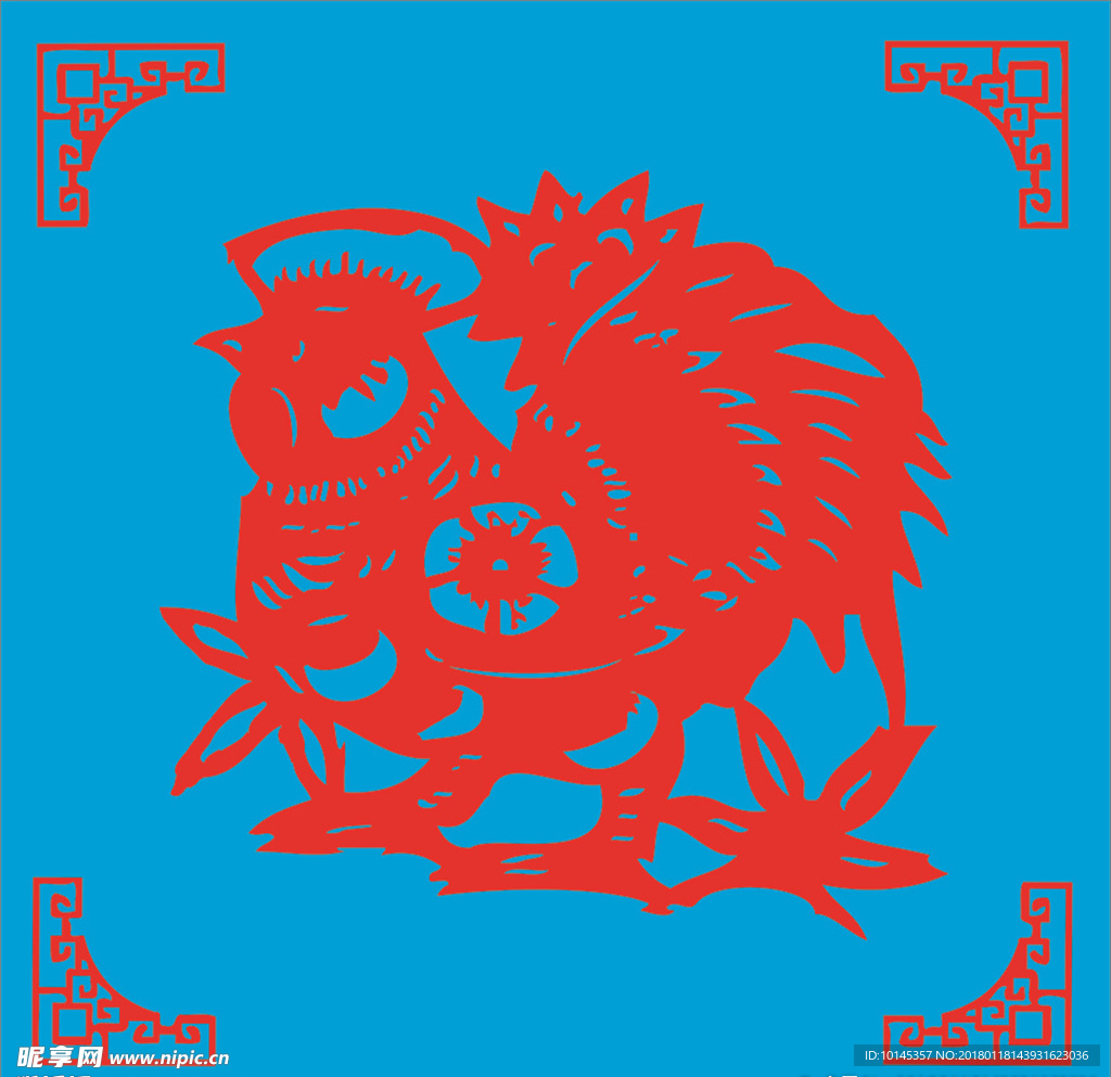 鸡剪纸