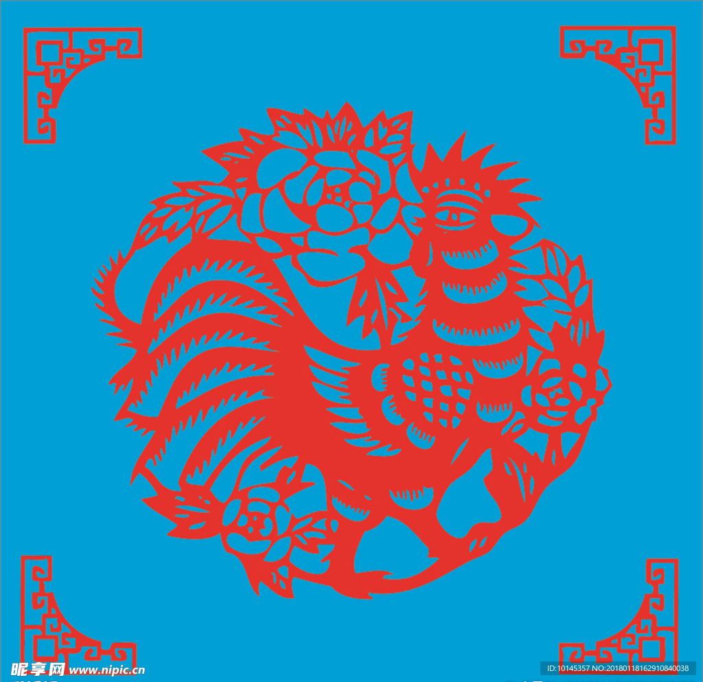 鸡剪纸