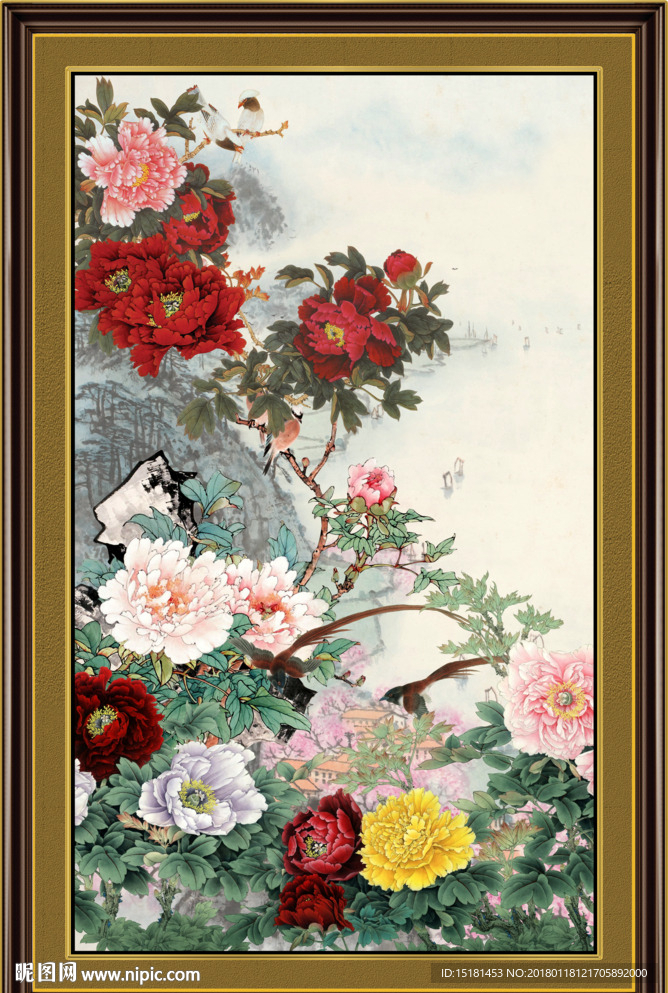 国画牡丹