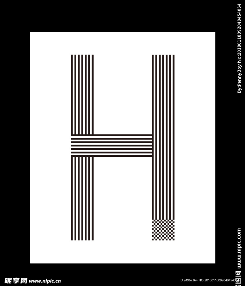 H h 字母创意设计 创意字体