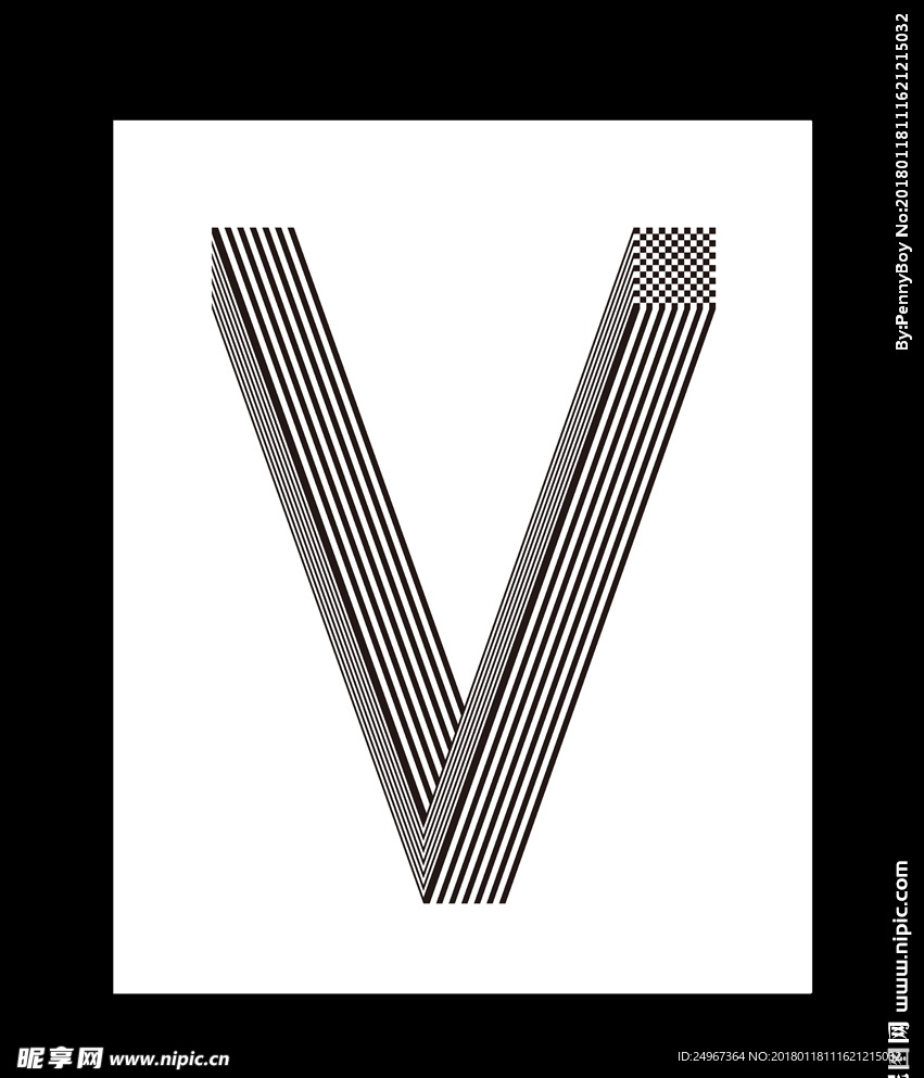 V v 字母设计 创意字体设计